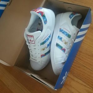 adidas superstar floral shoes